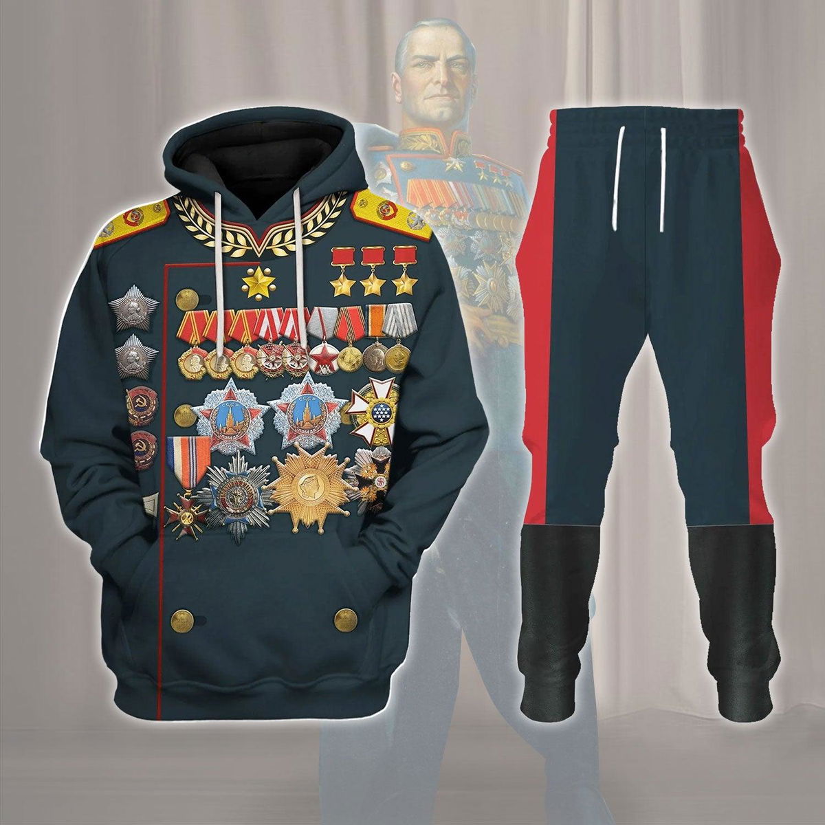 Georgy Zhukov Soviet General and Marshal Of The Soviet Costume Hoodie Sweatshirt T-Shirt Tracksuit