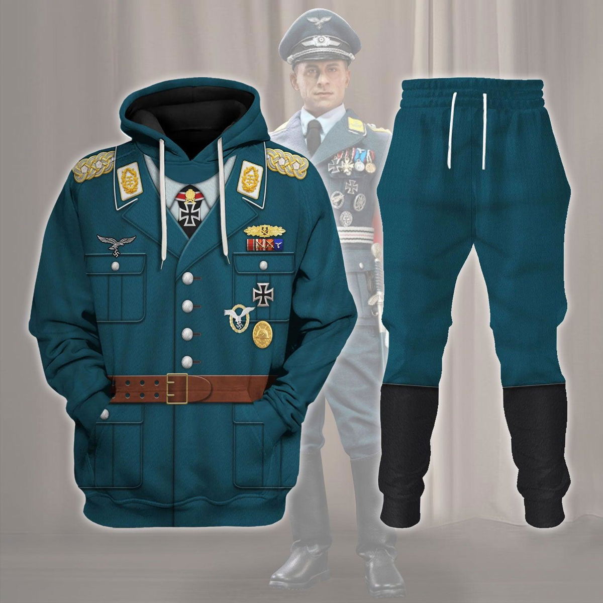 German Aircraft Pilot Werner Molders Costume Hoodie Sweatshirt T-Shirt Tracksuit