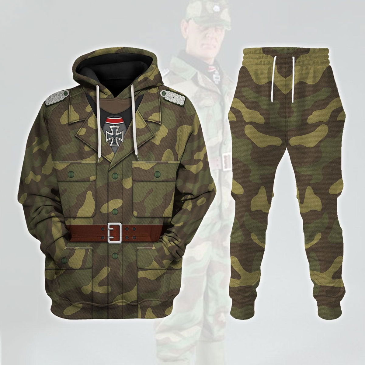 German Italian Camo M40 Historical Camo Costume Hoodie Sweatshirt T-Shirt Tracksuit