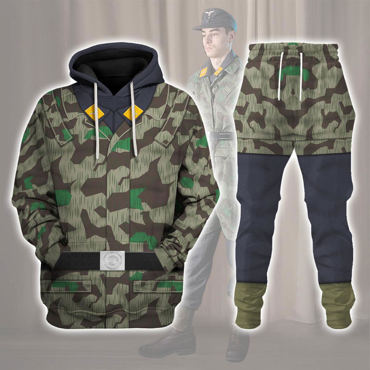 German Parachutist-Splinter Pattern Smock-Basic Uniform Costume Hoodie Sweatshirt T-Shirt Tracksuit