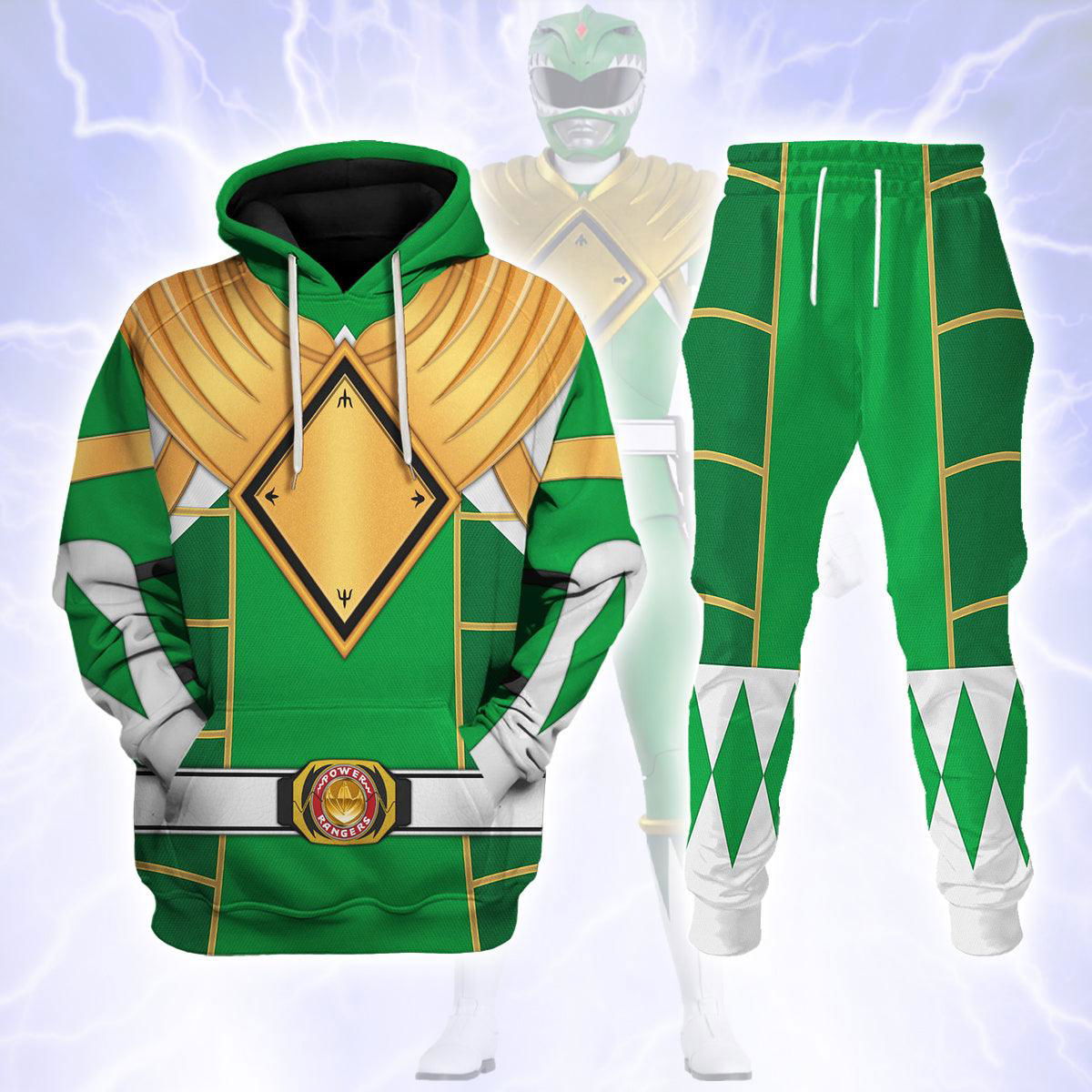 Green Ranger Dragon Shield Mighty Morphin Cosplay Hoodies Sweatshirt T-shirt Hawaiian