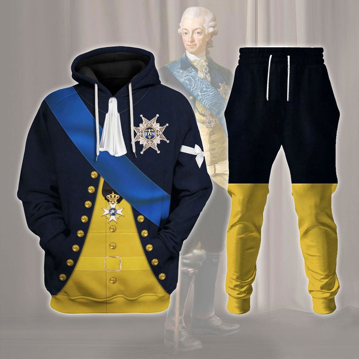 Gustav III Monarch of Sweden Costume Hoodie Sweatshirt T-Shirt Tracksuit