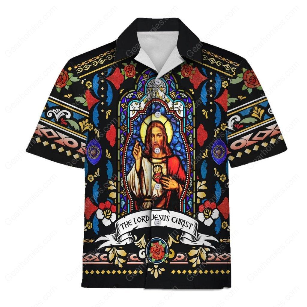 Hawaiian Shirt The Lord Jesus Christ Stained Glass 3D Apparel