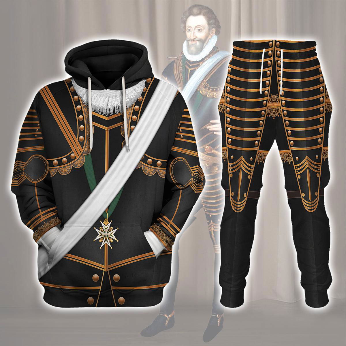 Henry IV of France Armour Costume All Over Print Hoodie Sweatshirt T-Shirt Tracksuit