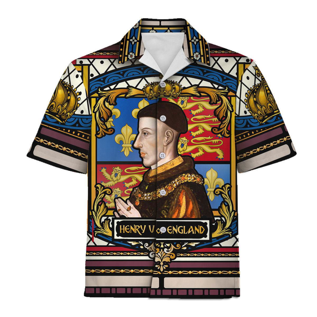 Henry V of England Stained Glass Hawaiian Shirt Polo Shirt