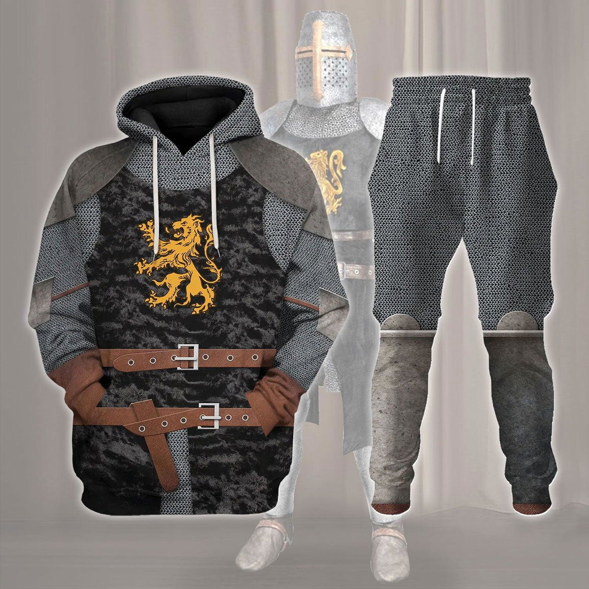 Heraldic Knight Black Costume Hoodie Sweatshirt T-Shirt Tracksuit