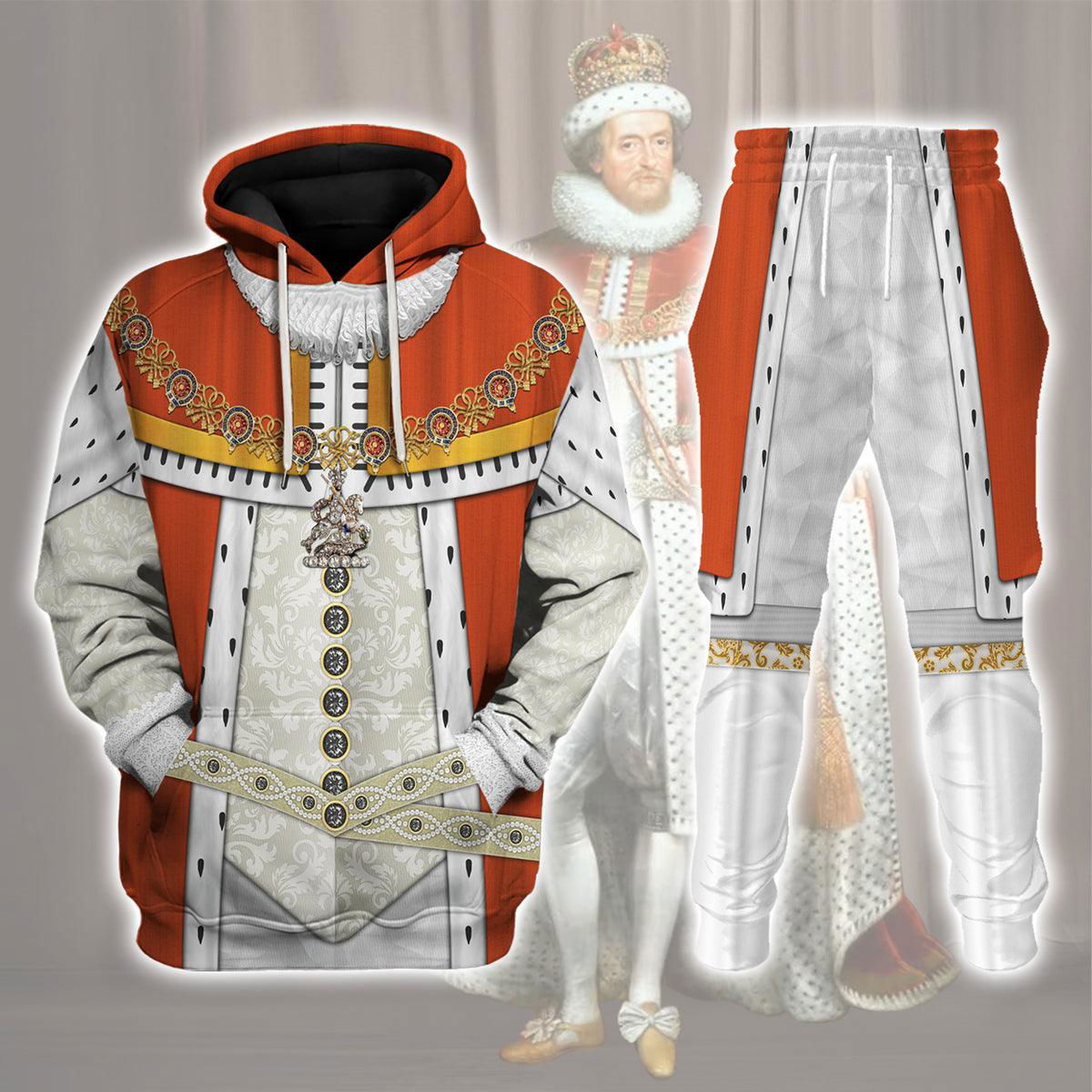 James I of England Costume Hoodie Sweatshirt T-Shirt Tracksuit