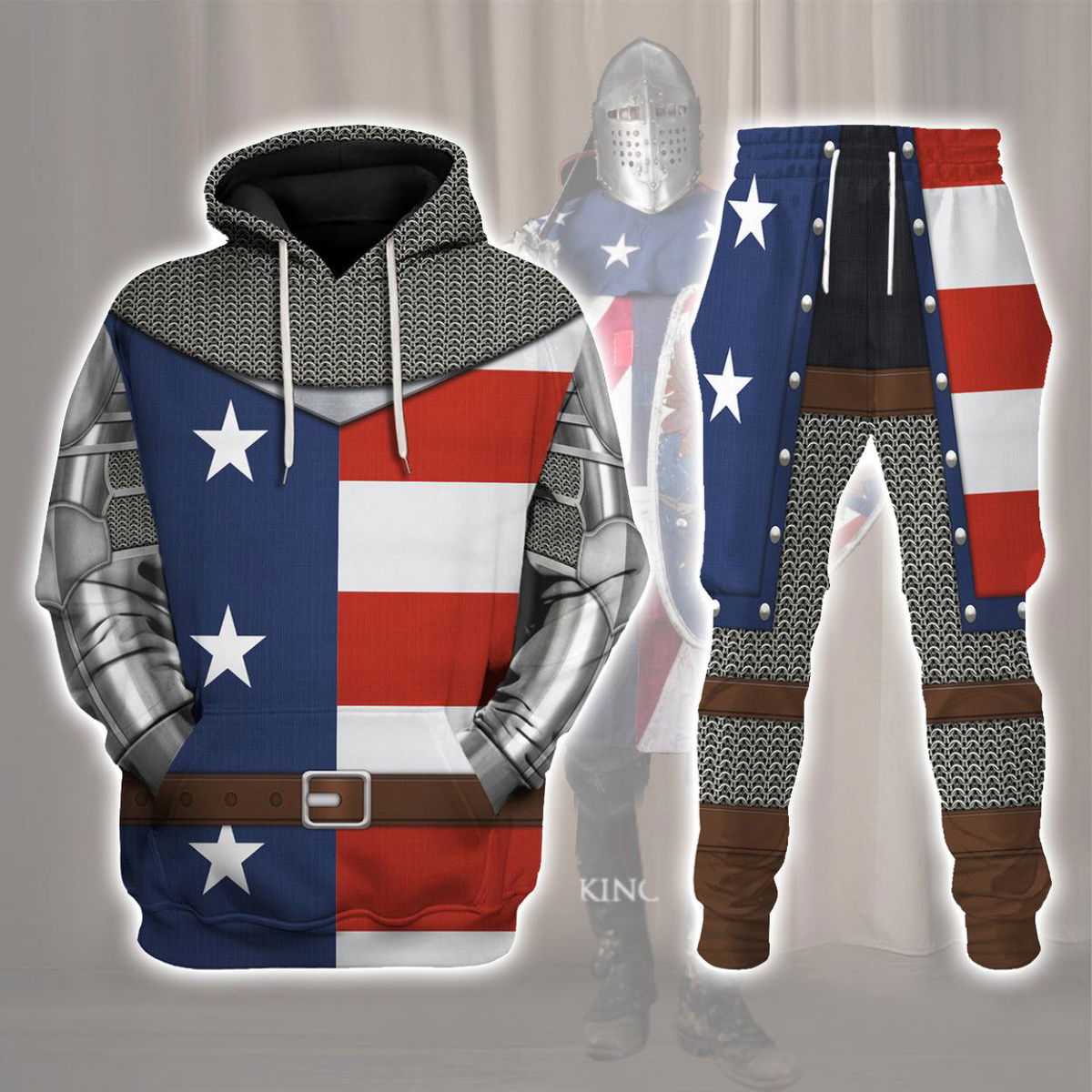 Knight Of U S A Costume Hoodie Sweatshirt T-Shirt Tracksuit