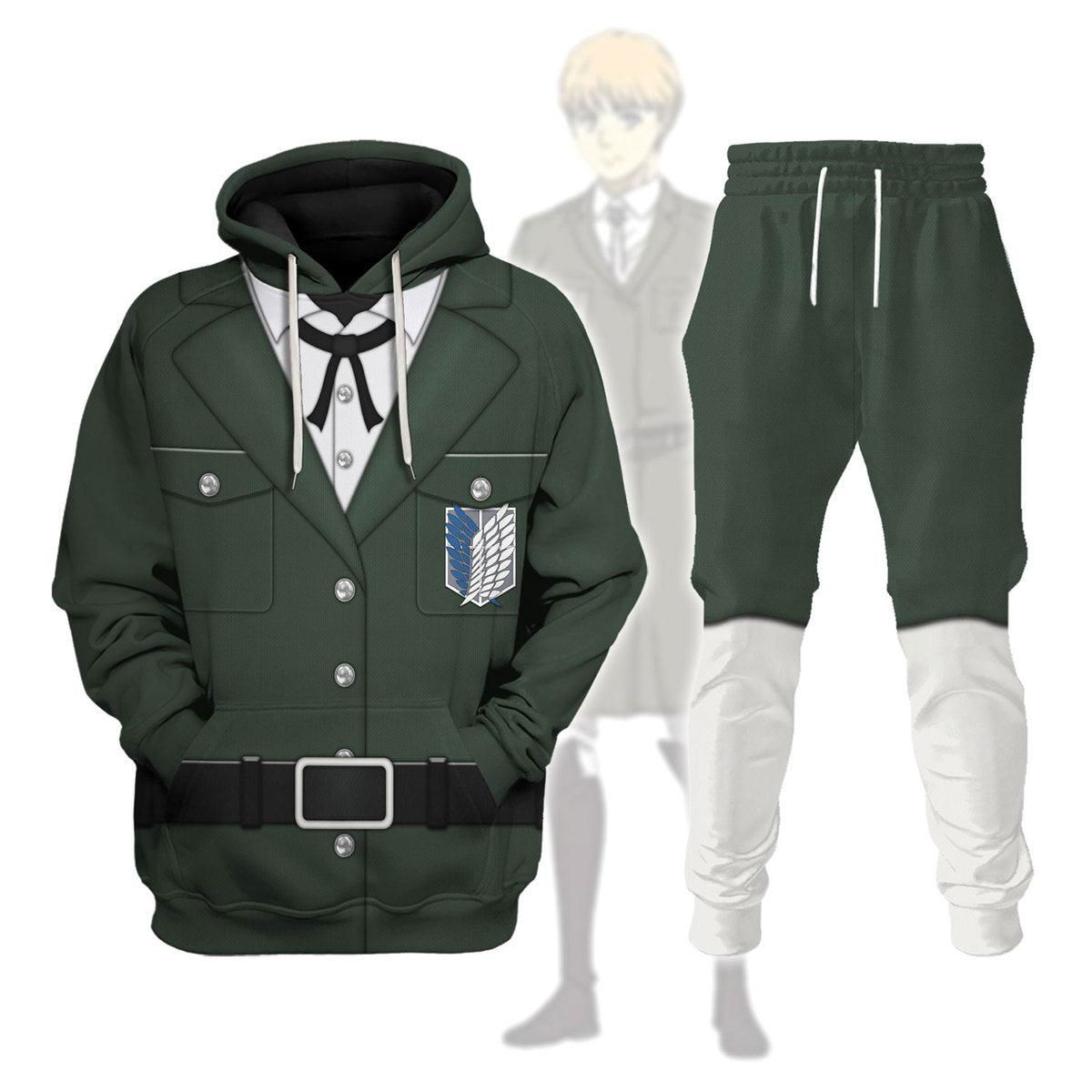 Levi Ackerman Survey Corps Green Hoodie Sweatshirt T-Shirt Sweatpants