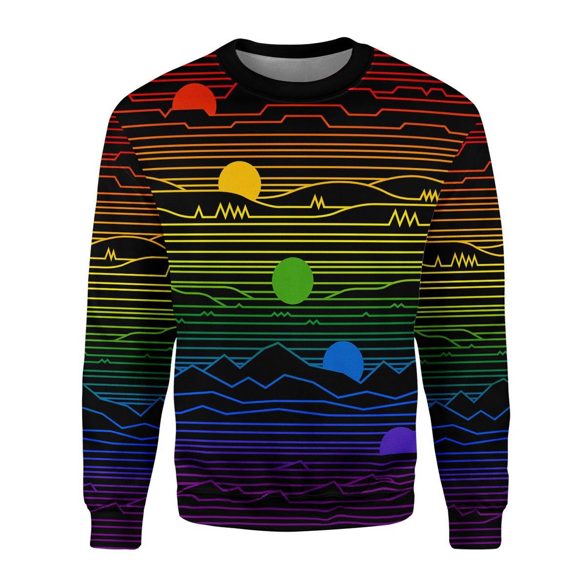 LGBT+ Rainbow Moutain Hoodie Sweatshirt T-Shirt Apparel