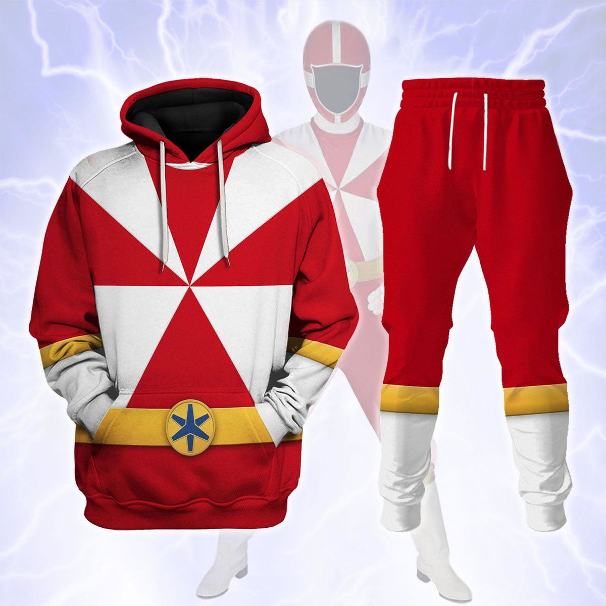 Lightspeed Red Ranger Hoodies Sweatshirt T-shirt Sweatpants Hawaiian Tracksuit