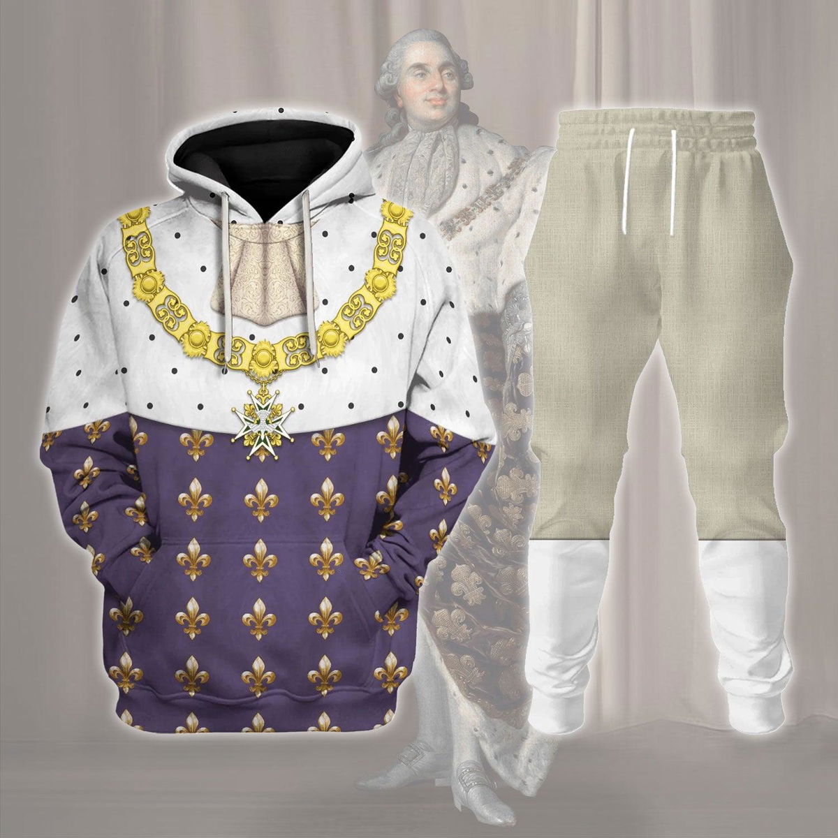 Louis XVI King Of France Costume Hoodie Sweatshirt T-Shirt Tracksuit