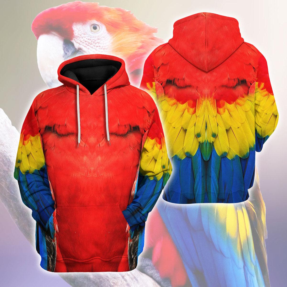 Macaw Parrot Animal Cosplay T-shirt Hoodie Sweatpants Apparel