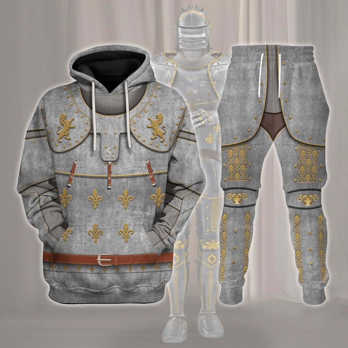 Medieval Suit of Armor Costume Hoodie Sweatshirt T-Shirt Tracksuit