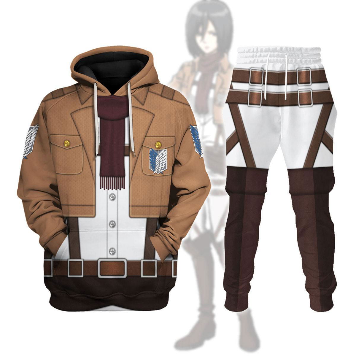 Mikasa Ackerman Costume Hoodie Sweatshirt T-Shirt Sweatpants