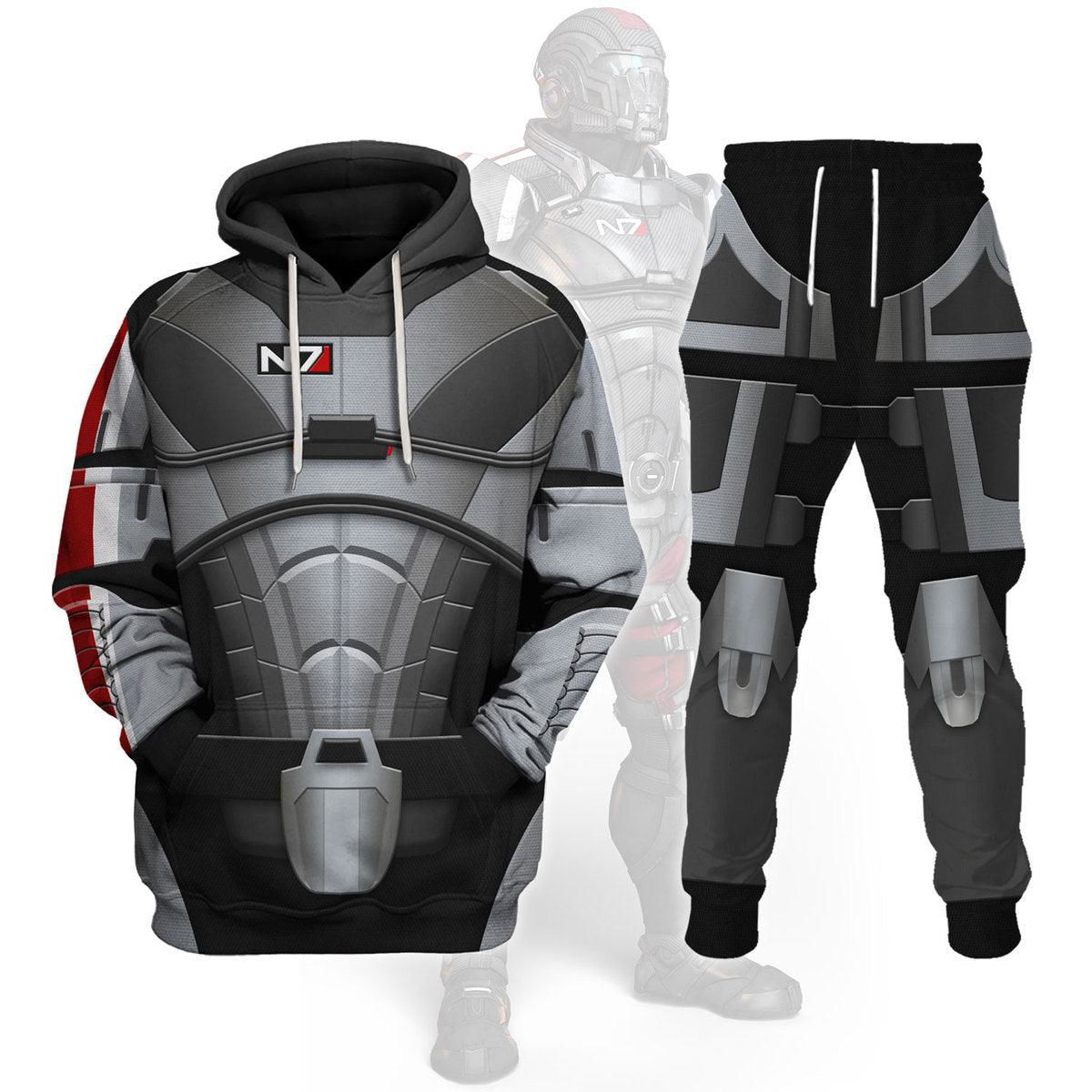 N7 Armor Hoodie Sweatshirt T-shirt Sweatpants Outfit Cosplay Costumes