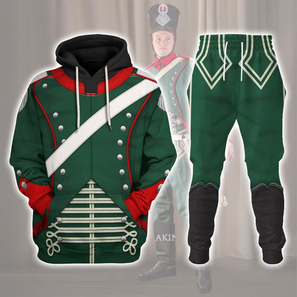 Napoleonic French Light Cavalry-Chasseur A Cheval-Officer (1806-1815) Uniform All Over Print Hoodie Sweatshirt T-Shirt Tracksuit