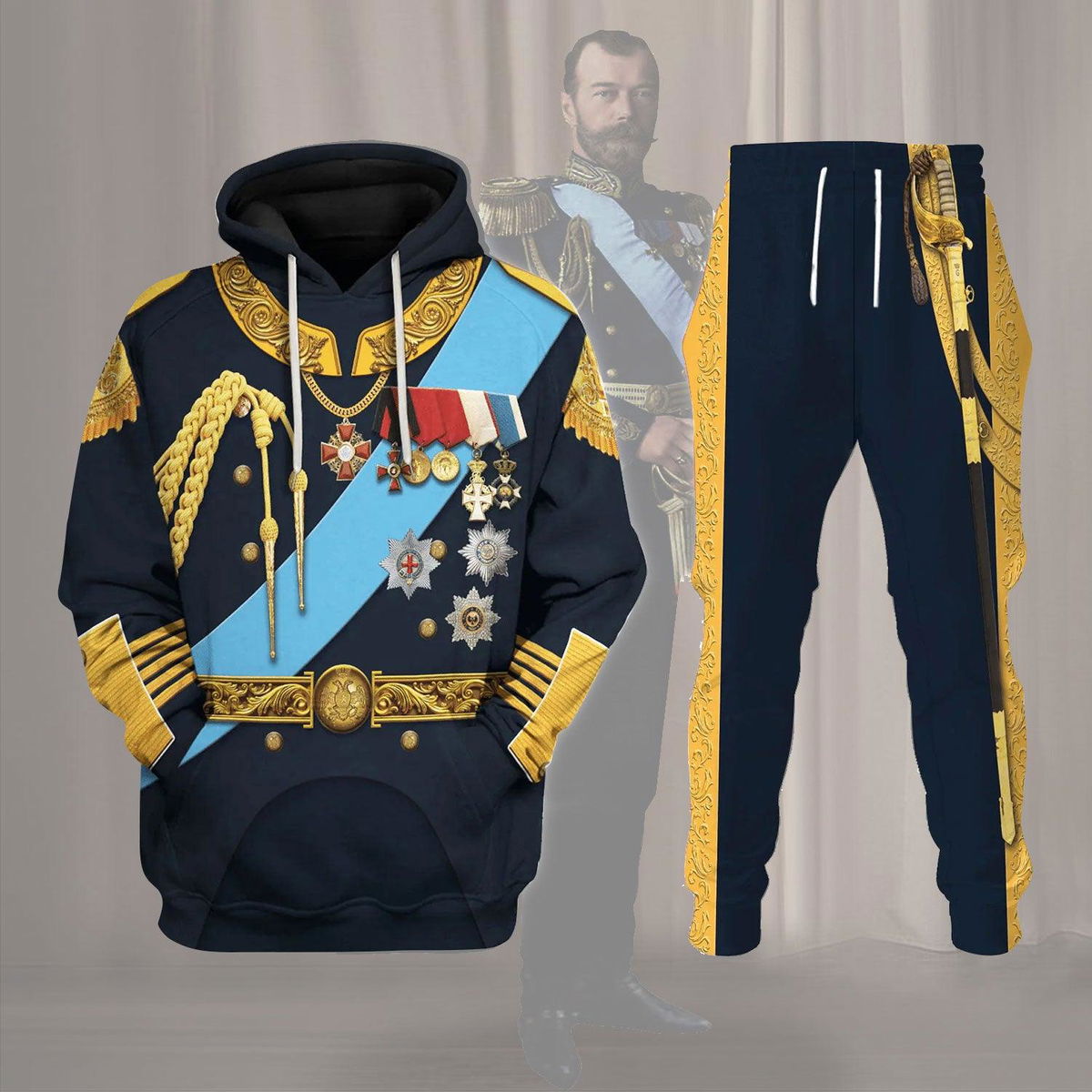 Nicholas II of Russia Costume Hoodie Sweatshirt T-Shirt Tracksuit