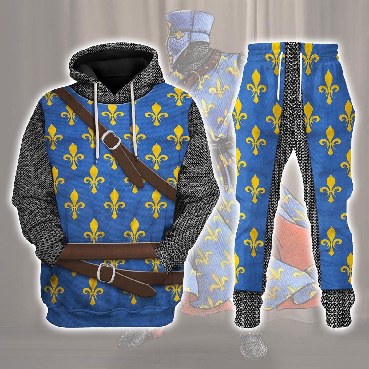 Philip II Augustus Knight Costume Hoodie Sweatshirt T-Shirt Tracksuit