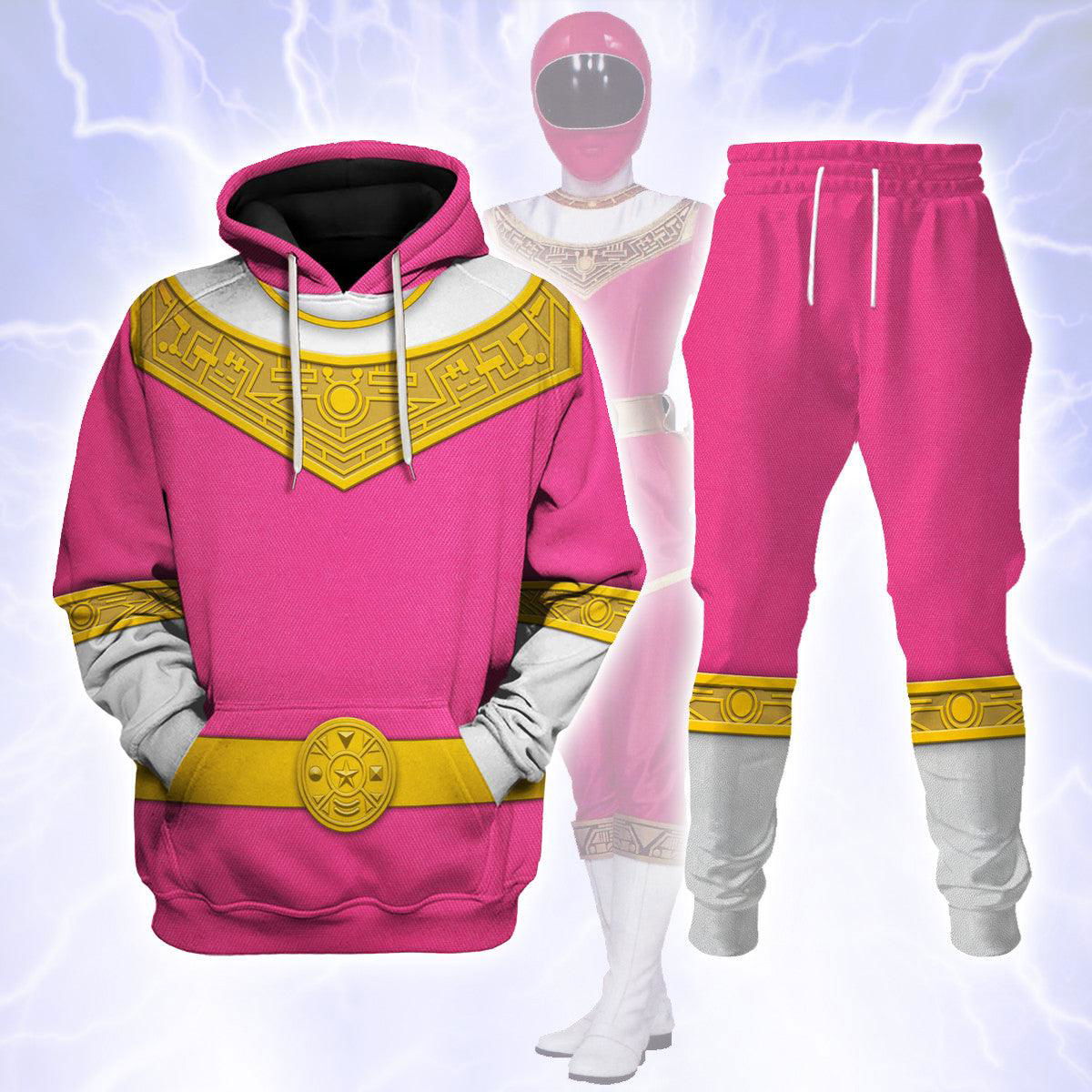 Pink Power Rangers Zeo Hoodies Sweatshirt T-shirt Hawaiian Tracksuit