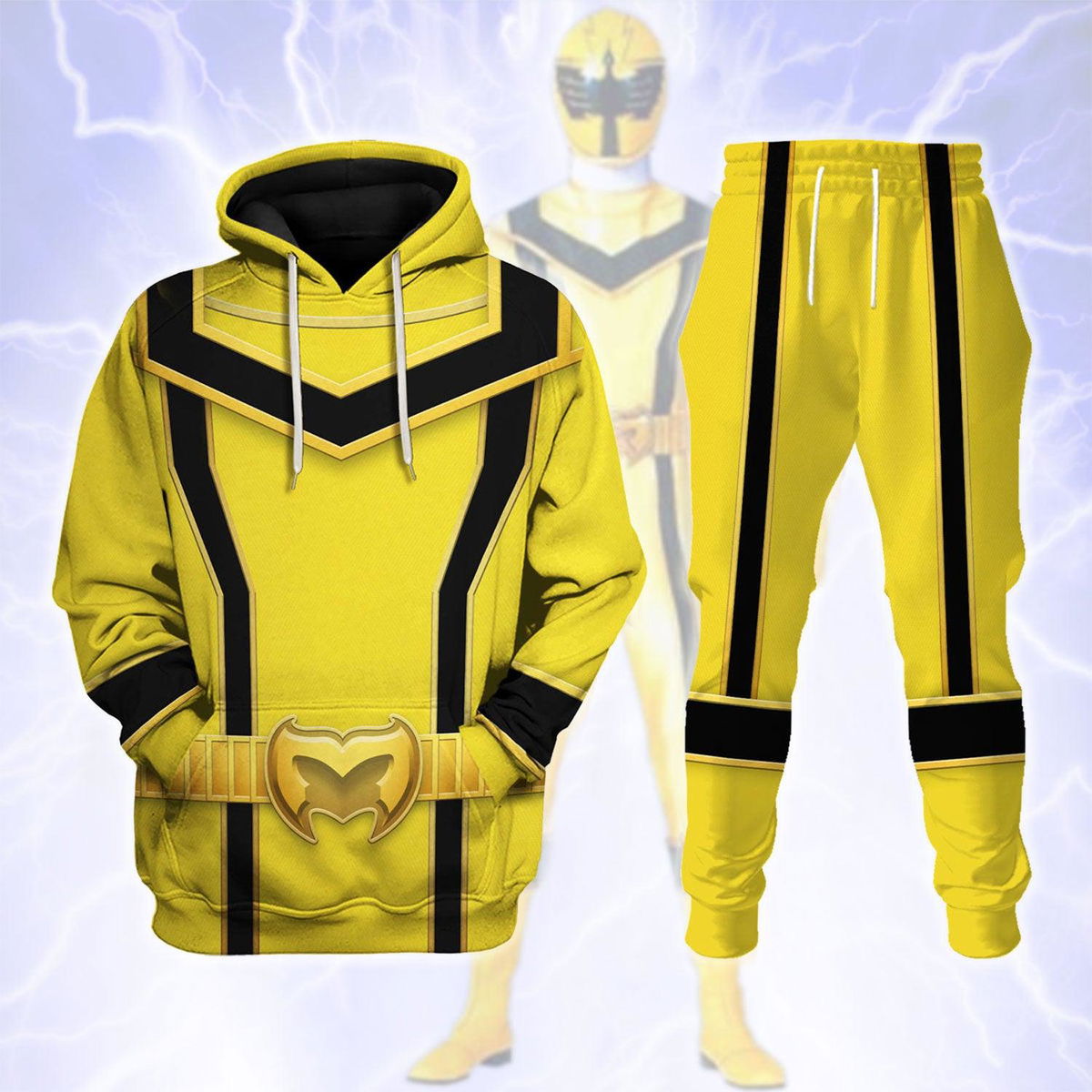 Power Rangers Mystic Force (2006) Yellow Costume Hoodie Sweatshirt T-Shirt Tracksuit