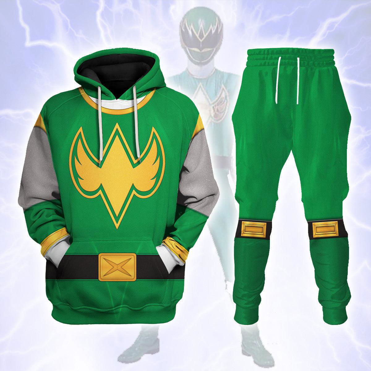 Power Rangers Ninja Storm Green Ranger Hoodies Sweatshirt T-shirt Hawaiian Tracksuit