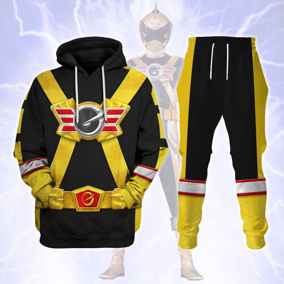 Power Rangers RPM (2009) Gold Costume Hoodie Sweatshirt T-Shirt Tracksuit