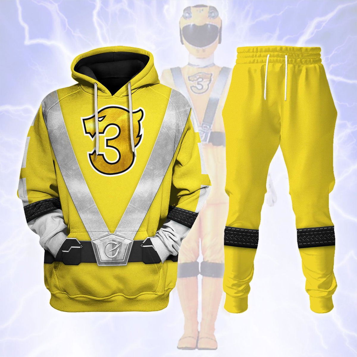 Power Rangers RPM (2009) Yellow Costume Hoodie Sweatshirt T-Shirt Tracksuit