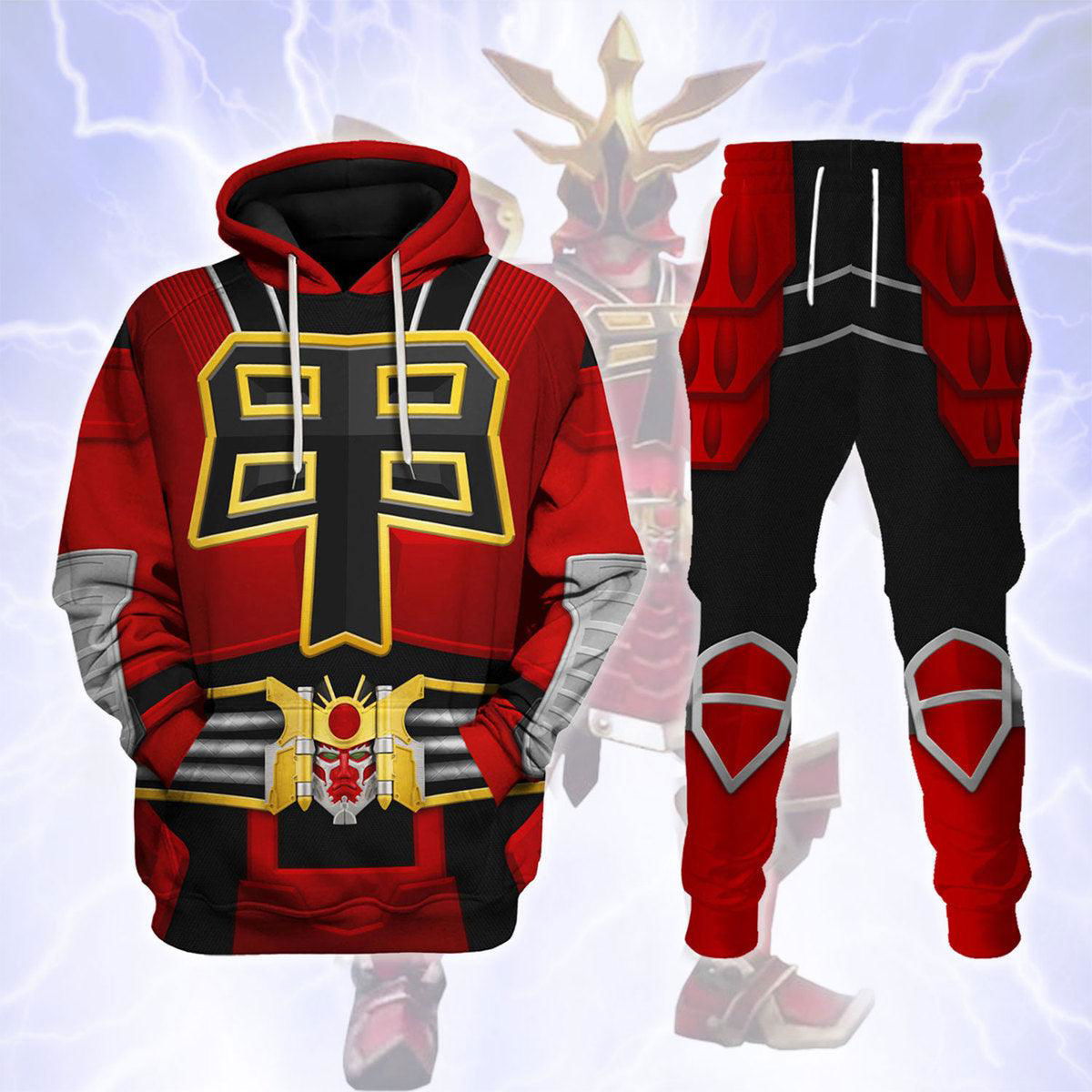 Power Rangers Shogun Red Costume Hoodie Sweatshirt T-Shirt Tracksuit