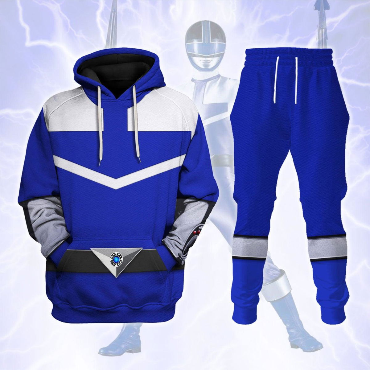 Power Rangers Time Force (2001) Blue Hoodies Sweatshirt T-shirt Hawaiian Tracksuit