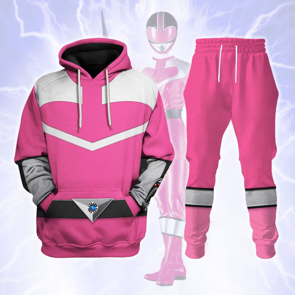 Power Rangers Time Force (2001) Pink Hoodies Sweatshirt T-shirt Hawaiian Tracksuit