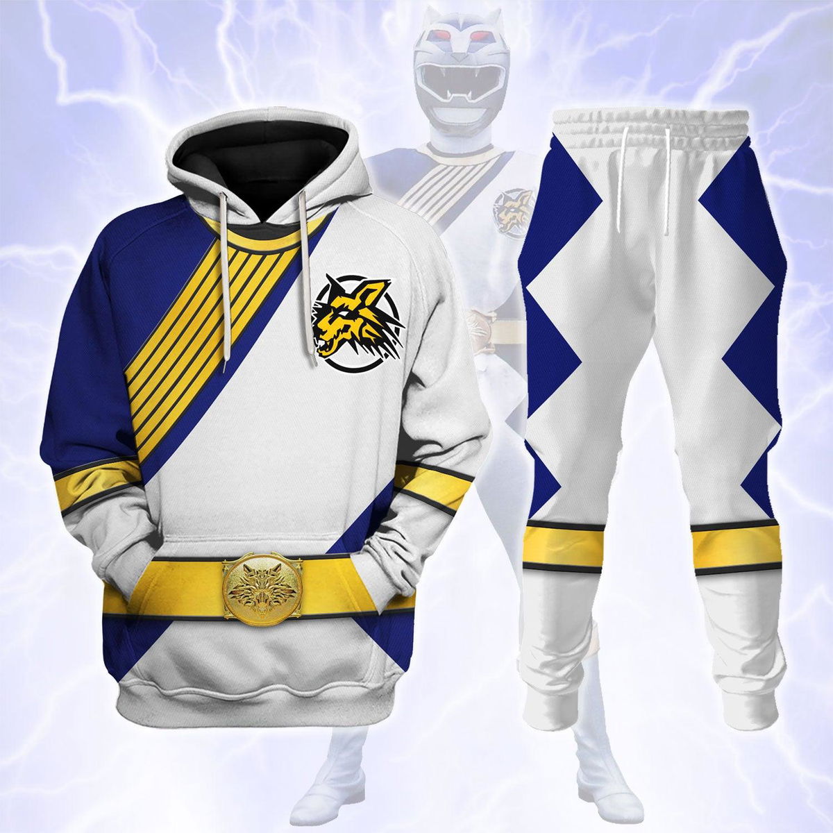 Power Rangers Wild Force Silver Costume Hoodie Sweatshirt T-Shirt Tracksuit