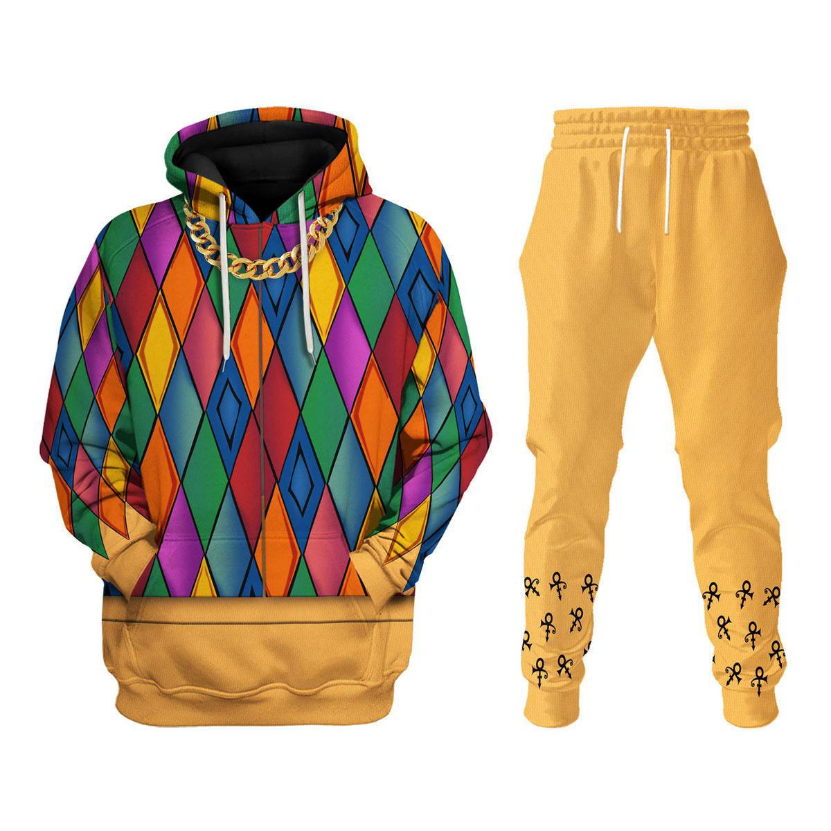 Prince Ultra Colourful Suit All-Over Print Unisex Pullover Hoodie, Sweatshirt, T-Shirt, and Swatpants