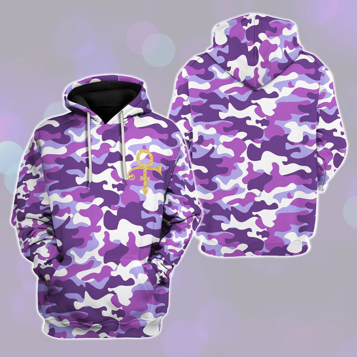 Purple Camo Premium Sherpa Lined Unisex Pullover Hoodie, Sweatshirt, T-Shirt