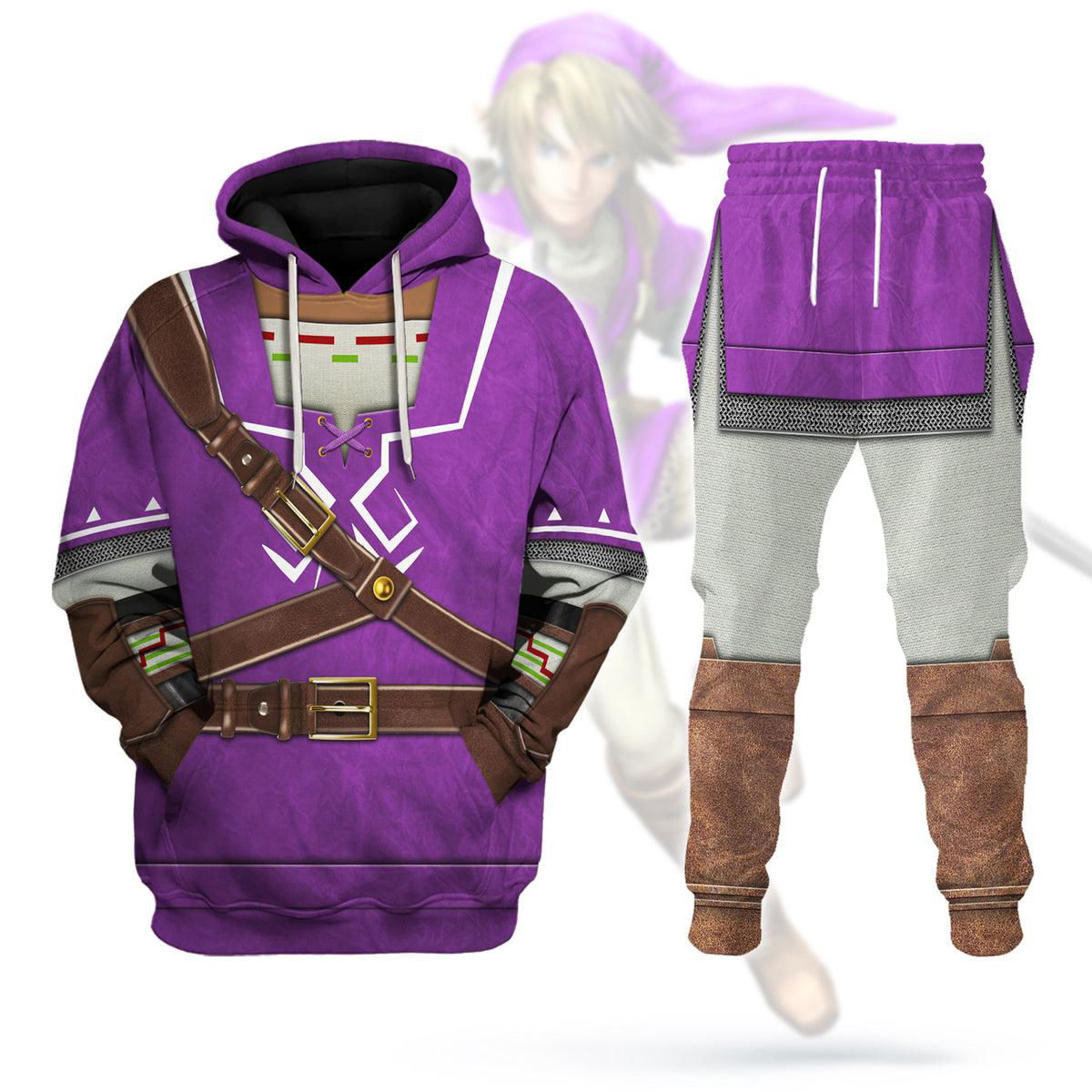 Purple Link Attire Unisex Hoodie Sweatshirt T-shirt Sweatpants Cosplay