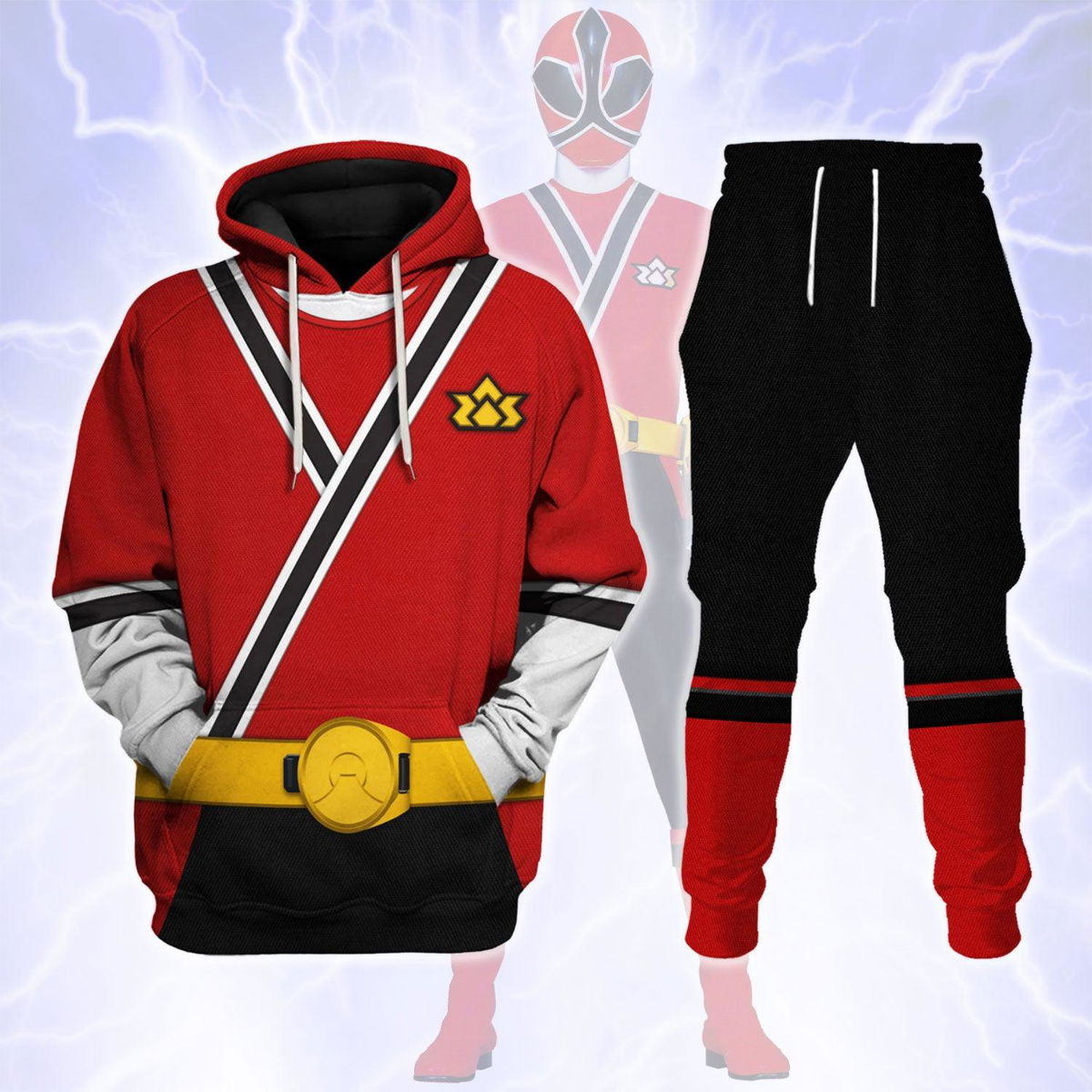 Red Power Rangers Samurai Hoodies Sweatshirt T-shirt Hawaiian Tracksuit