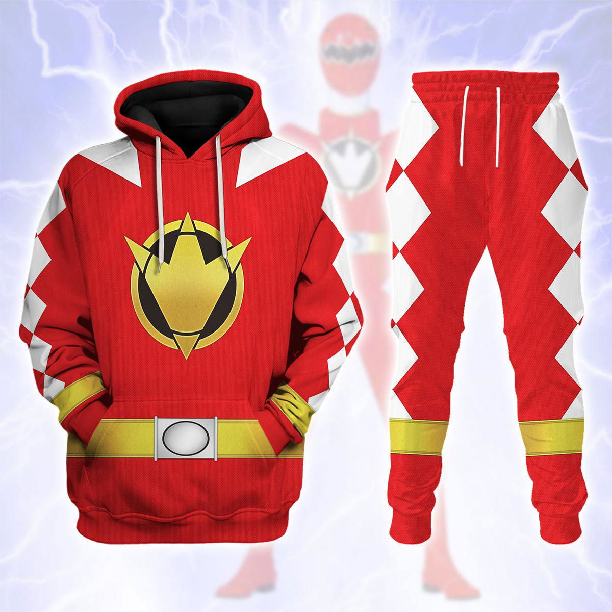 Red Ranger Dino Thunder Hoodies Sweatshirt T-shirt Hawaiian Sweatpants