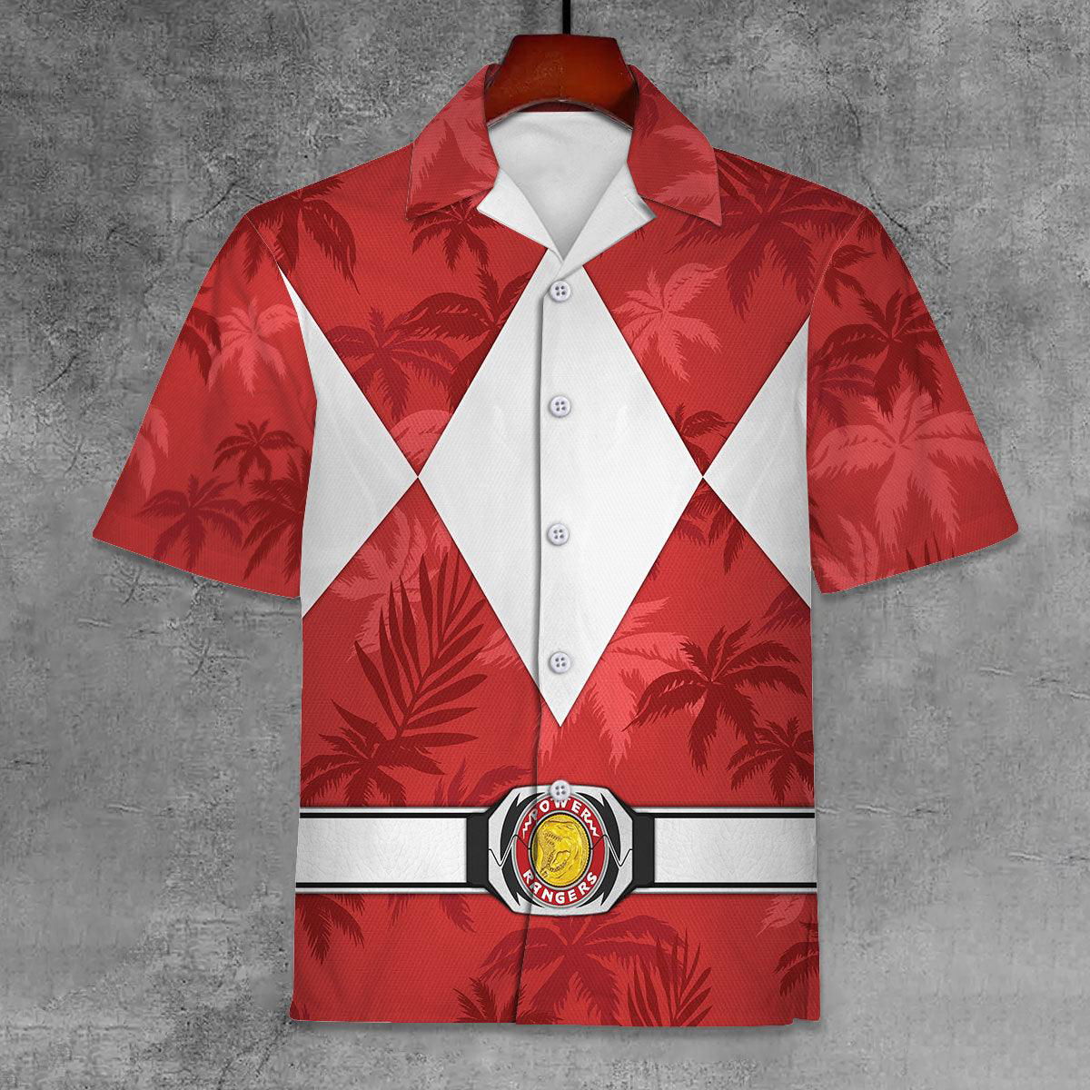 Red Ranger x Tommy Vercetti Hawaiian Shirt Beach Shorts