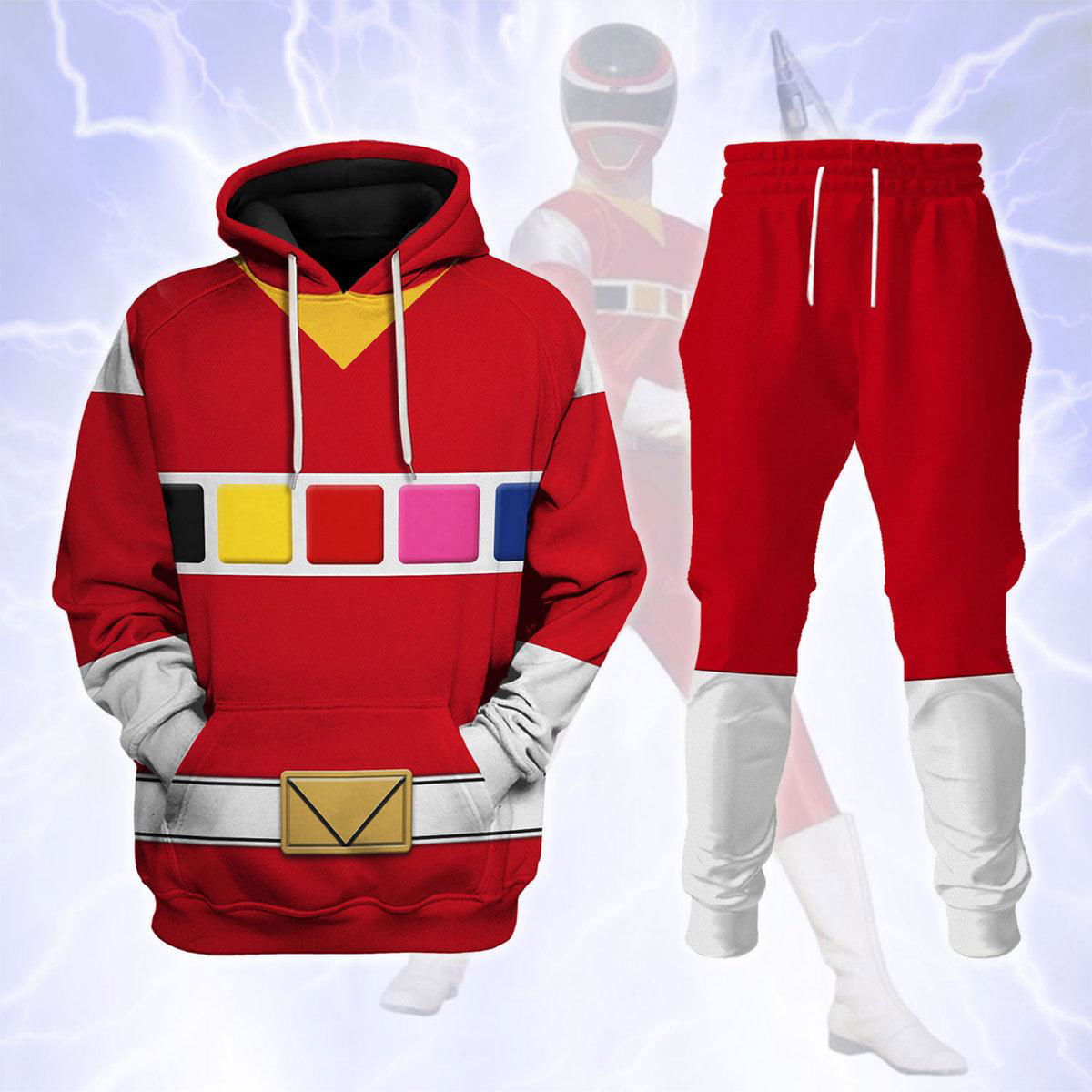 Red Space Ranger Hoodies Sweatshirt T-shirt Hawaiian Tracksuit