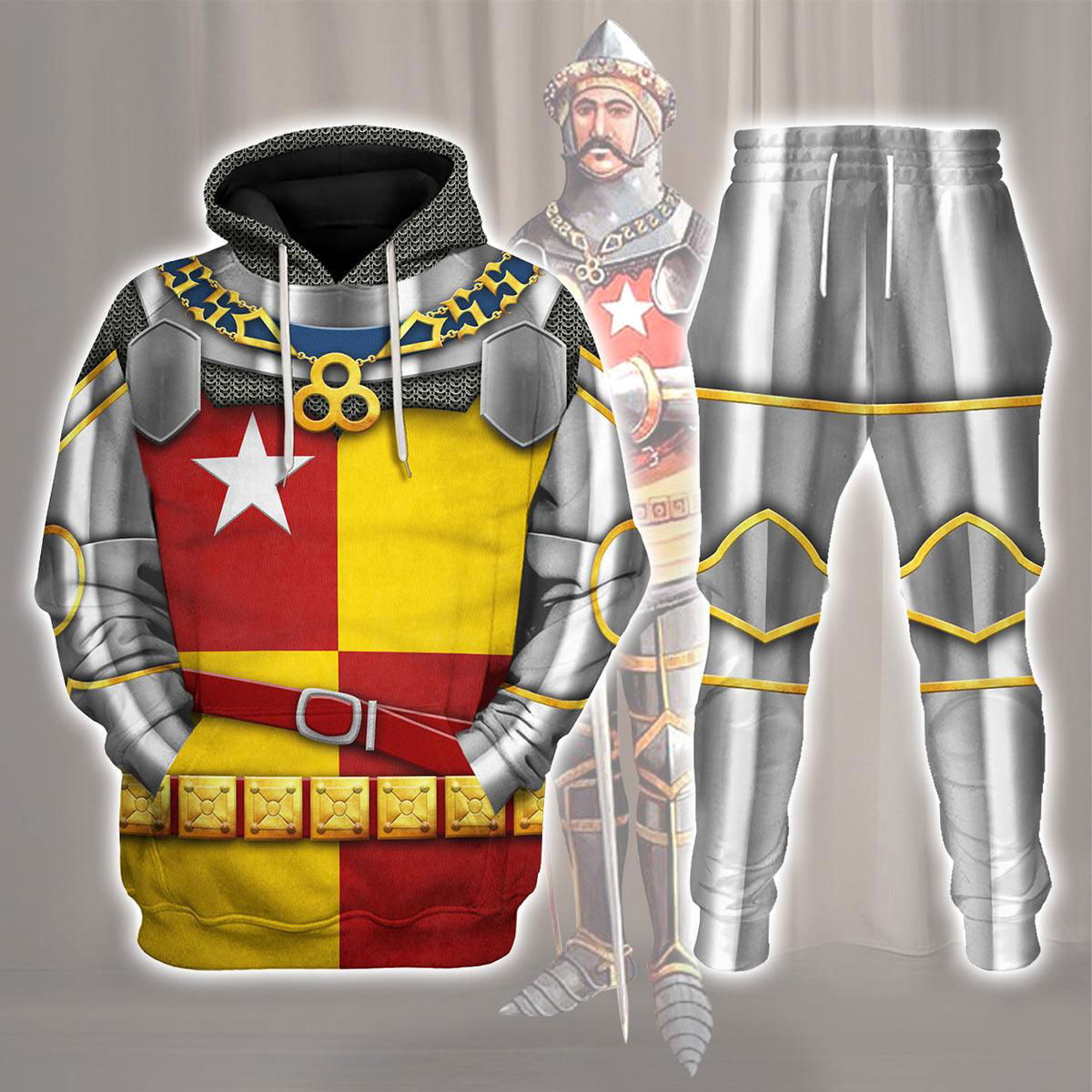 Richard de Vere- Battle of Agincourt Knights Costume Hoodie Sweatshirt T-Shirt Tracksuit