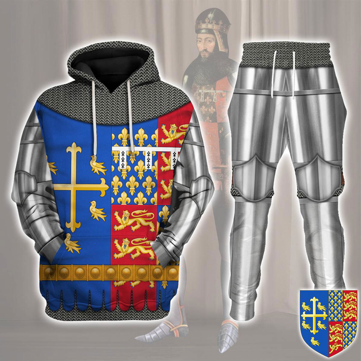 Richard II Of England Amour Knights Costume Hoodie Sweatshirt T-Shirt Tracksuit