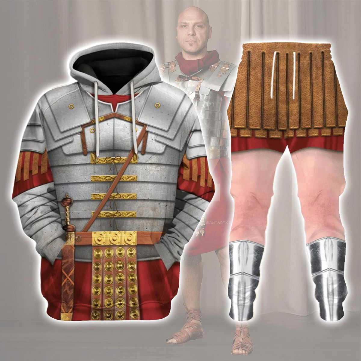 Roman Empire Soldier Costume Hoodie Sweatshirt T-Shirt Tracksuit