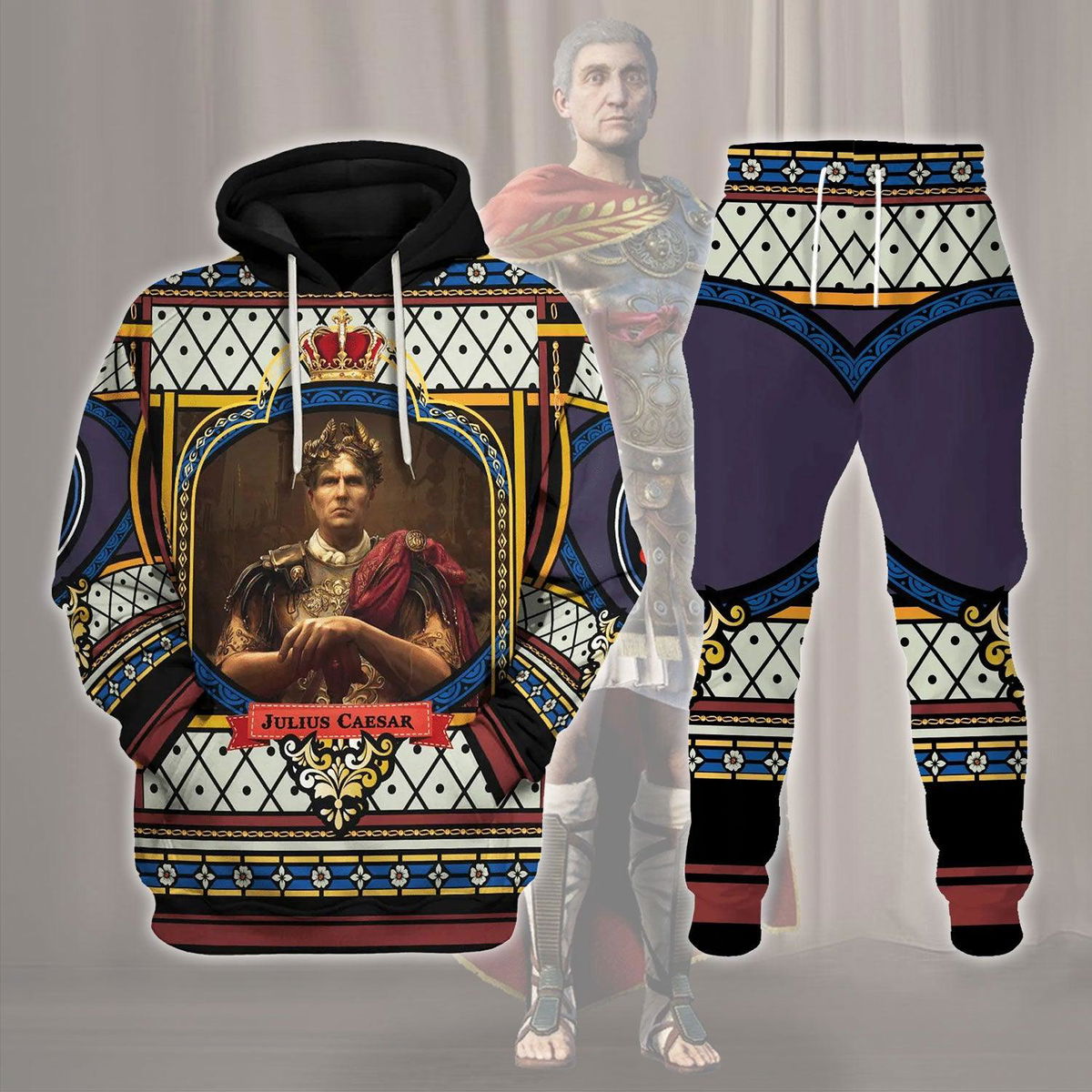 Roman General Gaius Julius Caesar Costume Hoodie Sweatshirt T-Shirt Tracksuit