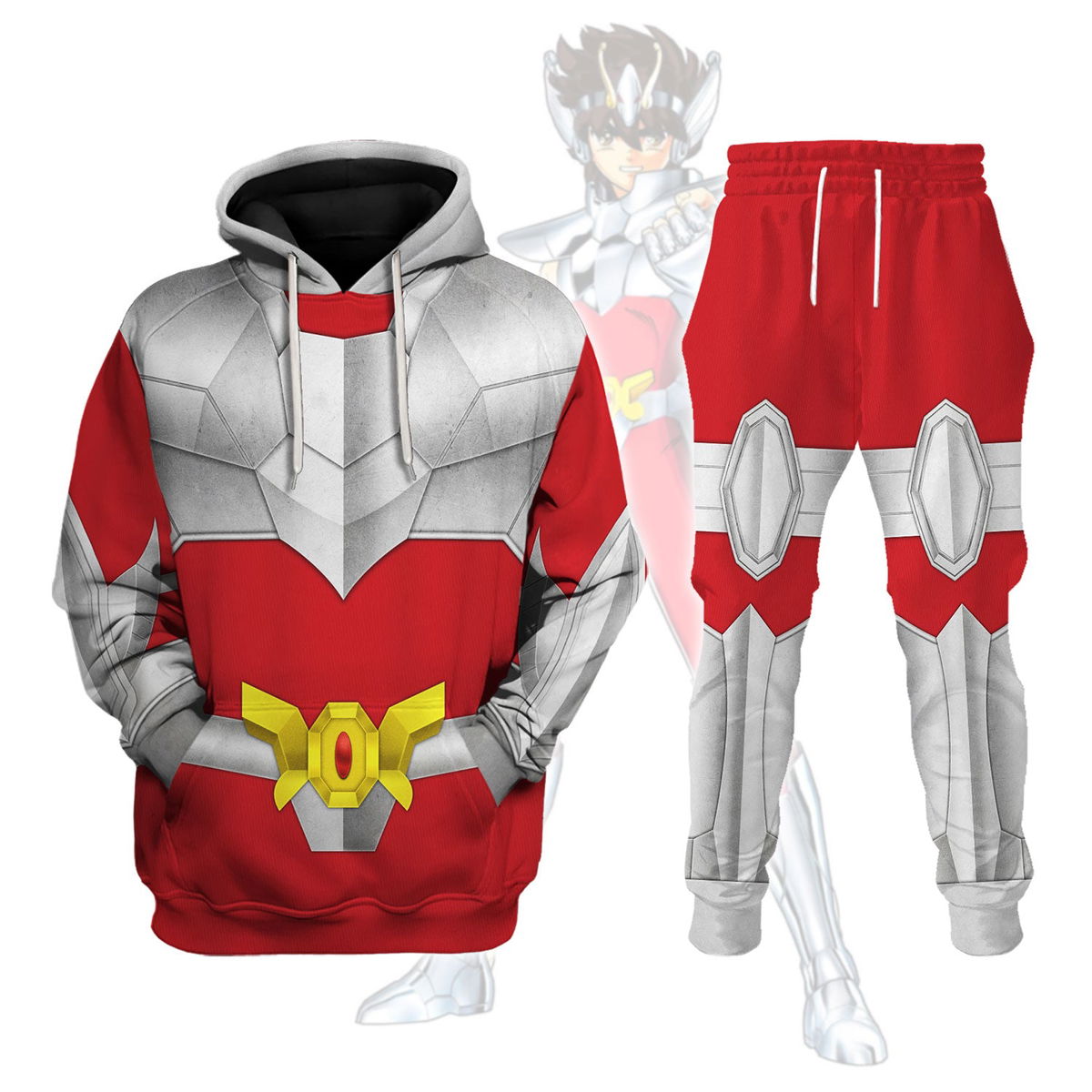 Saiya Pegasus armor Saint Seiya Costume Hoodie Sweatshirt T-Shirt Tracksuit