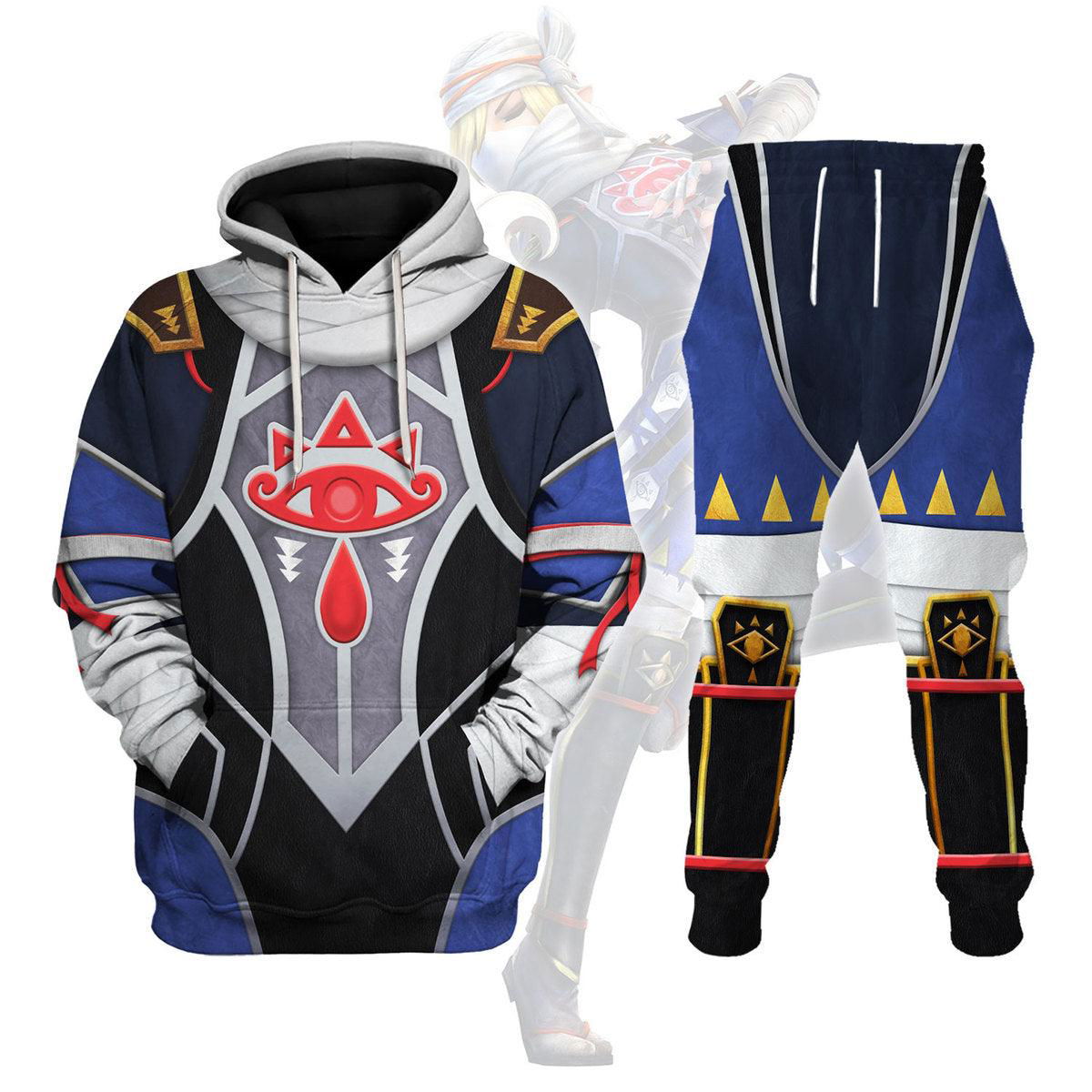 Sheik Zelda Attire Unisex Hoodie Sweatshirt T-shirt Sweatpants Cosplay