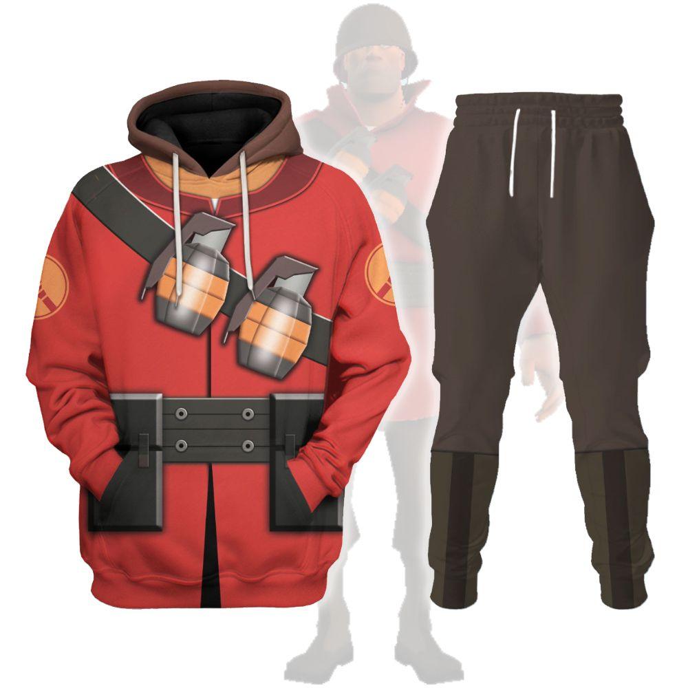 Soldier TF2 Costume Hoodie Sweatshirt T-Shirt Tracksuit