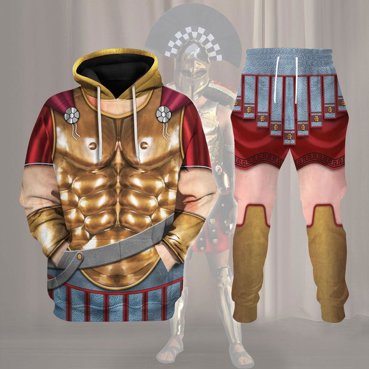 Spartan Hoplite Armour Costume Hoodie Sweatshirt T-Shirt Tracksuit