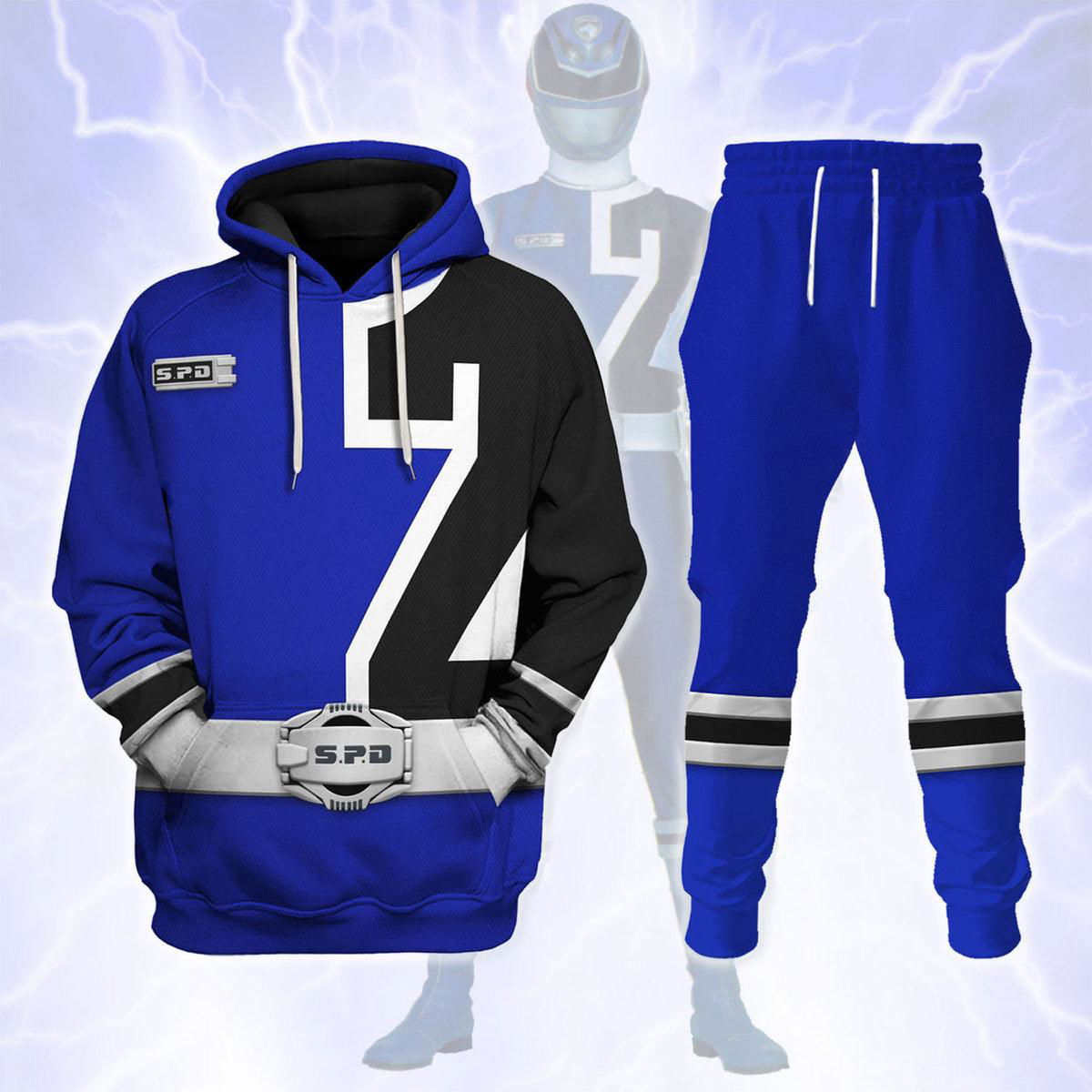 S.P.D Blue Ranger Hoodies Sweatshirt T-shirt Sweatpants Hawaiian Tracksuit