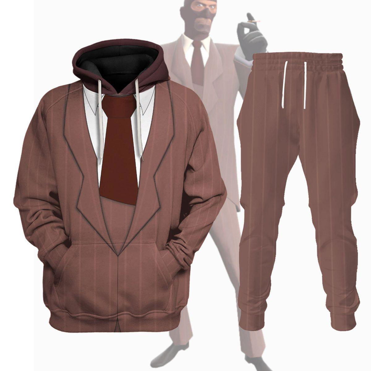 Spy TF2 Costume Hoodie Sweatshirt T-Shirt Tracksuit