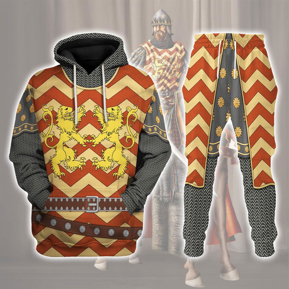 The Angevin King Knight Costume Hoodie Sweatshirt T-Shirt Tracksuit